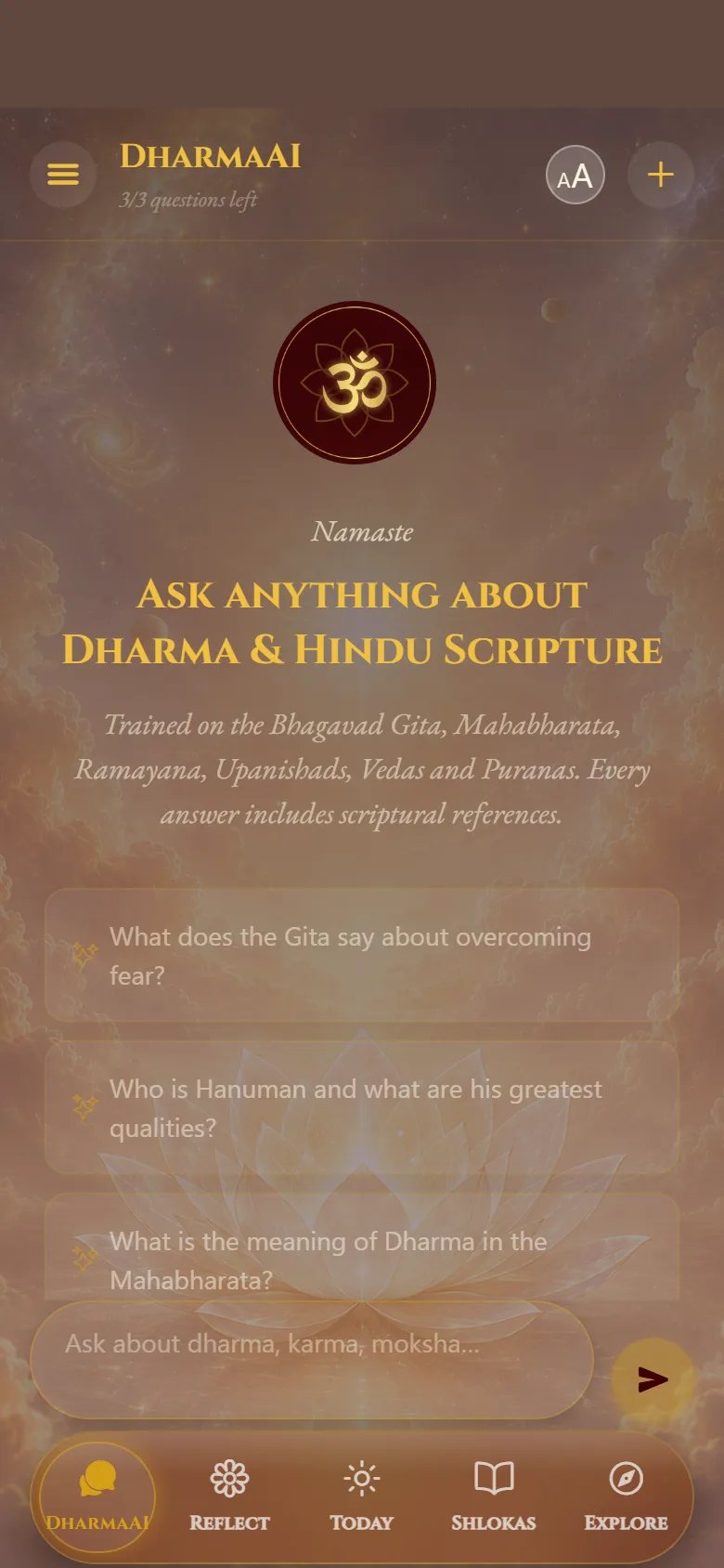 DharmaAI scripture chat