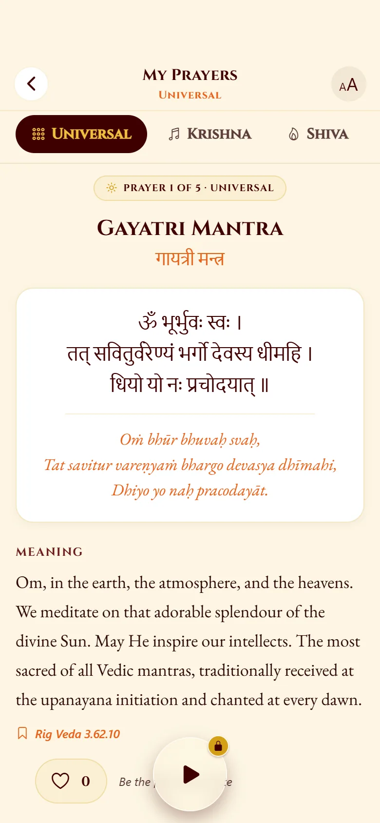 Prayers for every deity