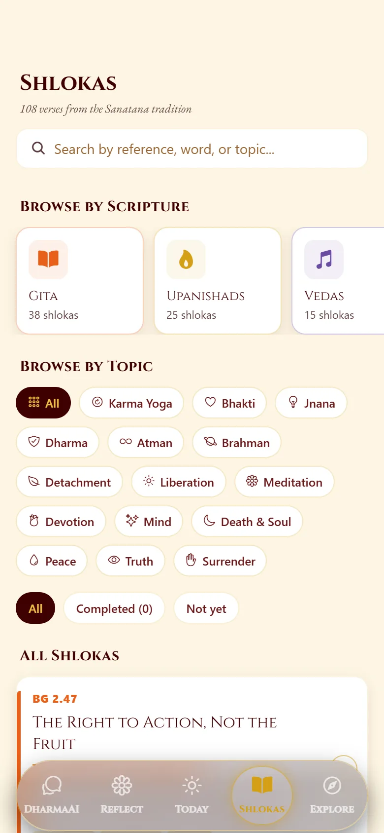Scripture library, browse by topic